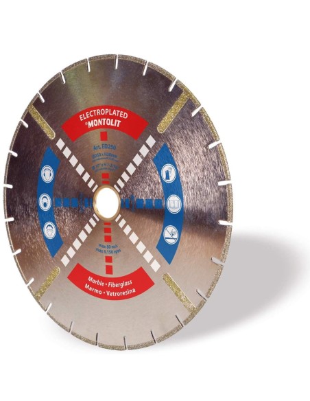 1 - DISQUE DE DIAMANT 350 MM POUR MARBRE FIBRE DE VERRE MONTOLIT ELECTROPLATED ED350
