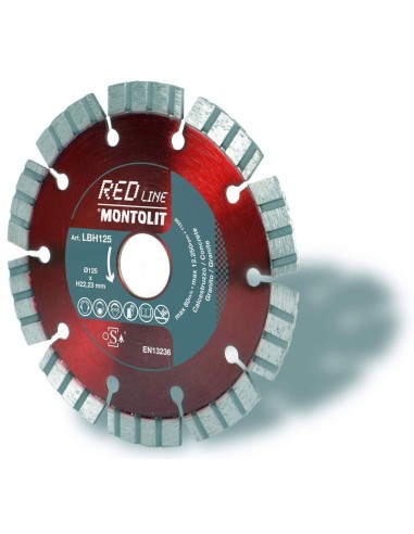 1 - DISQUE DE DIAMANT 125 MM POUR BŽëTON GRANIT PORPHYRE PIERRE DURE MONTOLIT LASERMONT LBH125