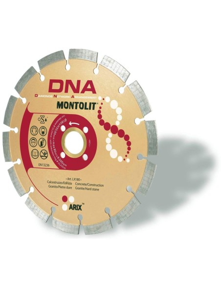 1 - DISQUE DE DIAMANT 180 MM POUR BŽëTON BATIMENT GRANIT PORPHYRE PIERRE DURE MONTOLIT DNA LX180