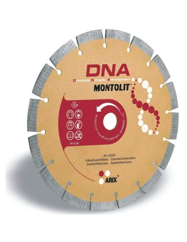1 - DISQUE DE DIAMANT 230 MM POUR BŽëTON BATIMENT GRANIT PORPHYRE PIERRE DURE MONTOLIT DNA LX230
