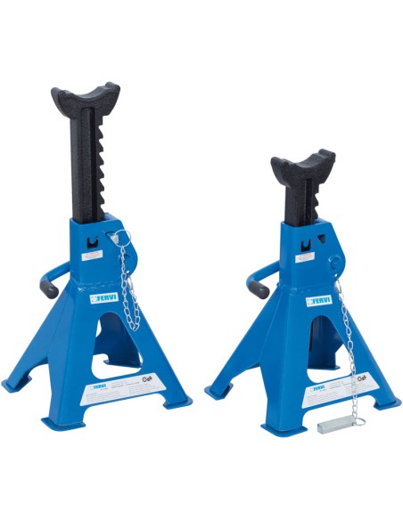 1 - 2 CHANDELLES CRIC À CRÉMAILLÈRE CHEVALETS DE SUPPORT 3 T FERVI 0069/3