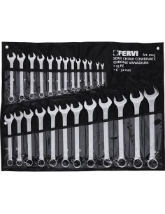 1 - Coffre de jeu 25 pièces clé plate métrique outil 6-32 mm fervi 0223