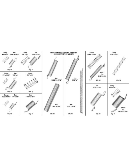 2 - Assortiment de 200 ressorts compression extension fervi 0180