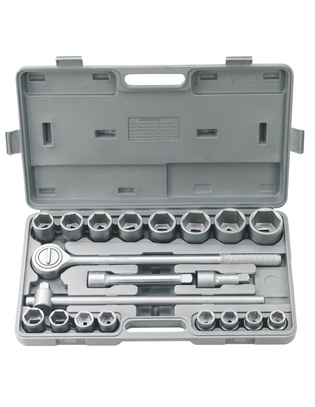 1 - Coffret 20 pcs clé à cliquet douille métrique 3/4" fervi 0181