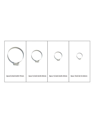 2 - Coffre de 20 colliers pour tuyaux atelier fervi 0261