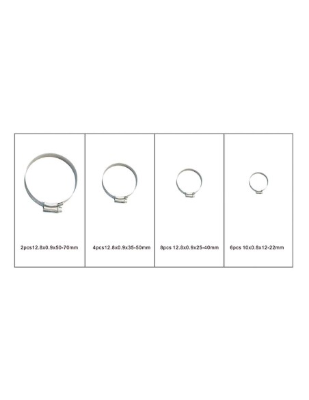 2 - Coffre de 20 colliers pour tuyaux atelier fervi 0261