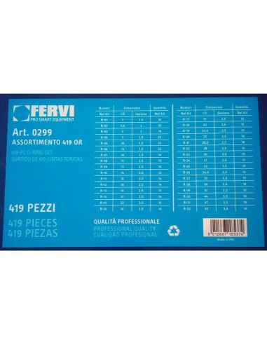 2 - Coffret de joints toriques 419 pcs caoutchouc metric plomberie fervi 0299