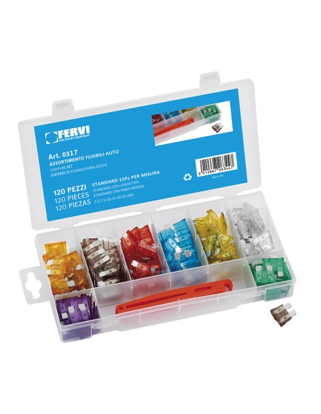 1 - Assortiment de 120 fusibles de voiture fusible auto fervi 0317