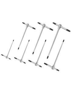 1 - 7 PIÈCES CLÉS EN T MÂLES TORX T8-T9-T10-T15-T20-T25-T30 FERVI 0405