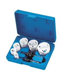 1 - Coffret scie cloche hss m3 + trou foret perceuse fervi 0712/002