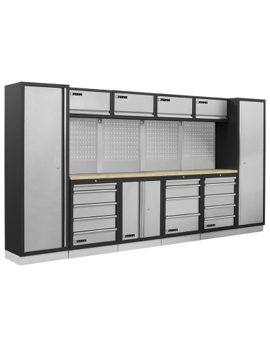 1 - Mobiliers d'atelier ensemble etabli râtelier armoire garage fervi a007a