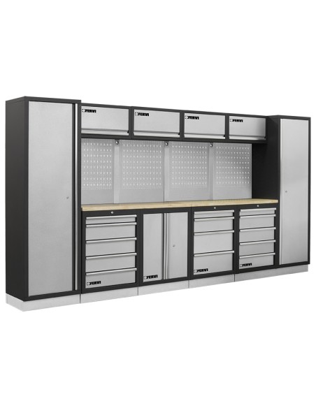 1 - Mobiliers d'atelier ensemble etabli râtelier armoire garage fervi a007a