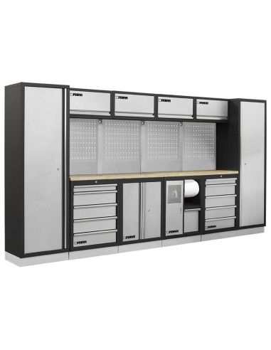 1 - Mobiliers d'atelier ensemble etabli râtelier armoire garage fervi a007b