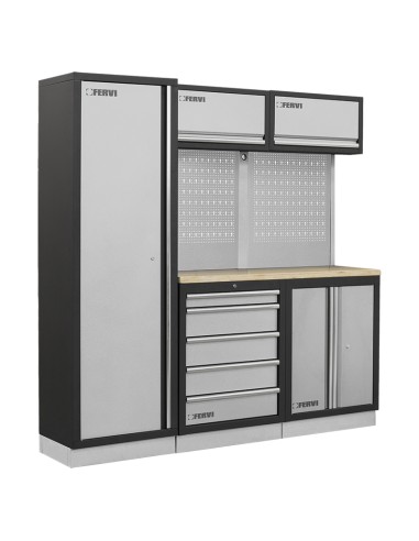 1 - Mobiliers d'atelier ensemble etabli râtelier armoire garage fervi a007c