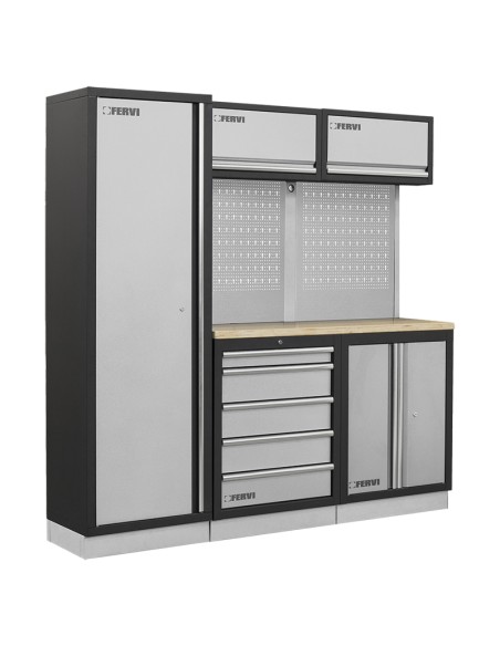 1 - Mobiliers d'atelier ensemble etabli râtelier armoire garage fervi a007c