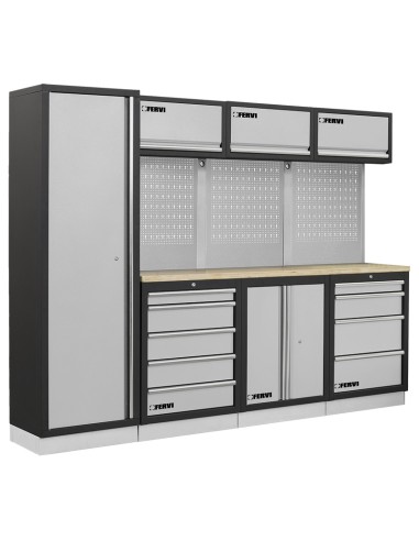 1 - Mobiliers d'atelier ensemble etabli râtelier armoire garage fervi a007d
