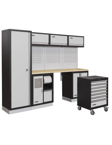 2 - Mobiliers d'atelier ensemble etabli râtelier armoire garage fervi a007e