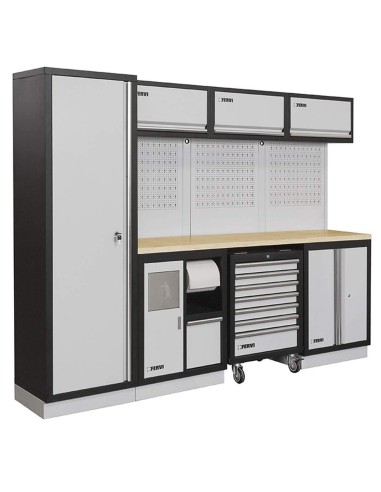 3 - Mobiliers d'atelier ensemble etabli râtelier armoire garage fervi a007e