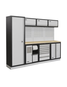 1 - Mobiliers d'atelier ensemble etabli râtelier armoire garage fervi a007g