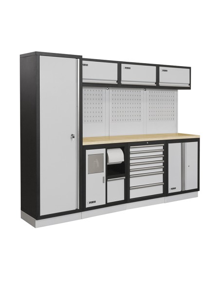 1 - Mobiliers d'atelier ensemble etabli râtelier armoire garage fervi a007g