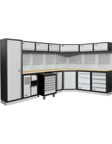 1 - Mobiliers d'atelier ensemble etabli râtelier armoire garage fervi a007h