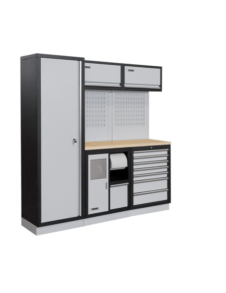 1 - Mobiliers d'atelier ensemble etabli râtelier armoire garage fervi a007i