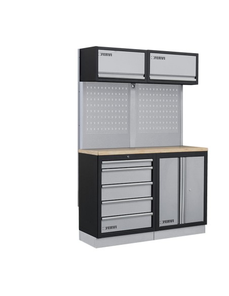 1 - Mobiliers d'atelier ensemble etabli râtelier armoire garage fervi a007m