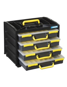 1 - Caisse boîte à outils assortiment avec 4 malette tiroir fervi c313