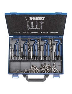 1 - kit coffret réparation 130 pcs des filets taraudages métrique m5-m12 fervi e010
