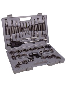 1 - 45 PIÈCES COFFRET DE TARAUDS ET FILIÈRES EN ACIER TUNGSTÈNE M6-M24 FERVI M100
