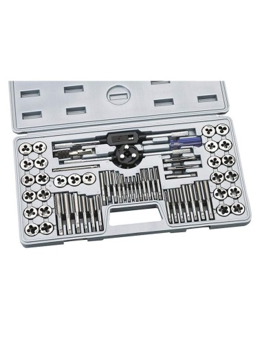 1 - 60 PIÈCES COFFRET TARAUDS ET FILIÈRES ACIER TUNGSTÈNE METRIC UNC UNF FERVI M101
