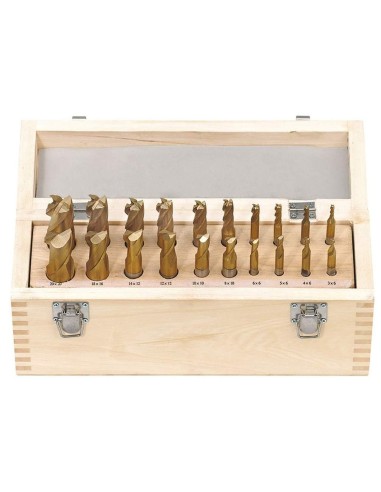 1 - Jeu de 20 fraises carbure finition frontal 4 et 2 flûte acier hss fervi f001/20