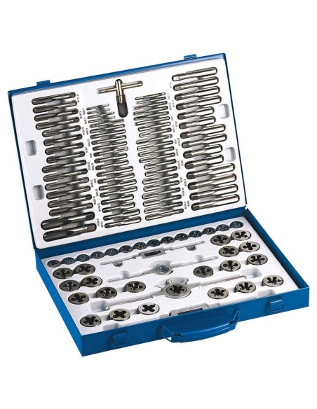 1 - 110 PIÈCES COFFRET DE TARAUDS ET FILIÈRES EN ACIER TUNGSTÈNE M2-M18 FERVI M218