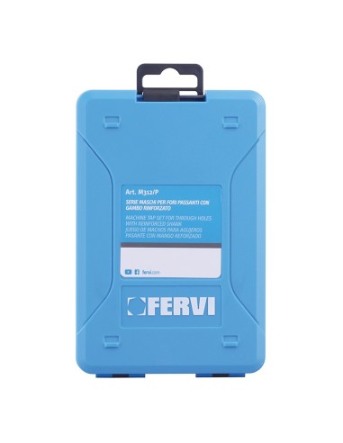 2 - Coffret de tarauds hss serie mâle trous passants m3 à m12 fervi m312/p