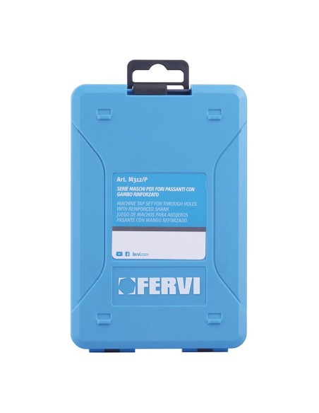 2 - Coffret de tarauds hss serie mâle trous passants m3 à m12 fervi m312/p