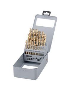1 - Foret forage acier briques set outil revêtement 1 - 13 mm hss tin fervi p062