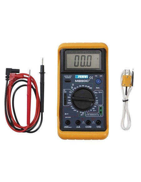 1 - Multimètre numérique écran lcd voltmètre ampèremètre testeur fervi t050