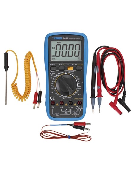 1 - Multimètre numérique écran lcd voltmètre ampèremètre testeur fervi t053