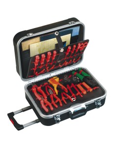 1 - Valise mallette porte outils en abs avec chariot (outils non inclus) fervi 0683