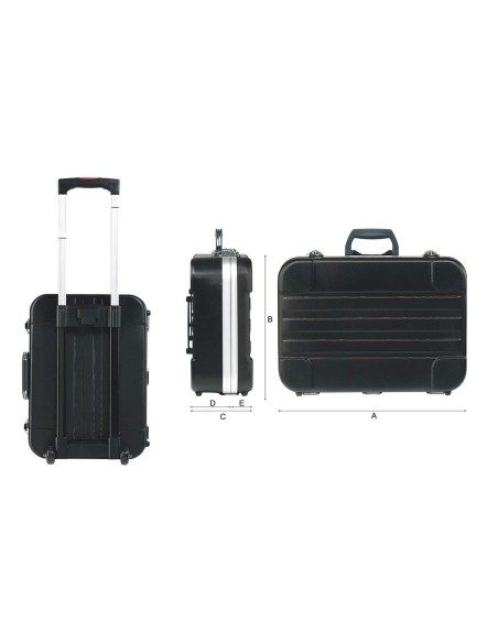 4 - Valise mallette porte outils en abs avec chariot (outils non inclus) fervi 0683