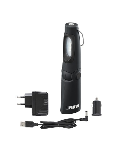 1 - 230V LAMPE À LED RECHARGEABLE MAGNETIQUE TORCHE PORTABLE FERVI 0889