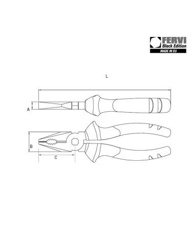2 - Pinces universelles en acier polyvalent 200 mm fervi be30/20