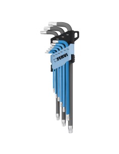1 - Jeu de 9 clé torx longues t10-t50 fervi 0545/tf