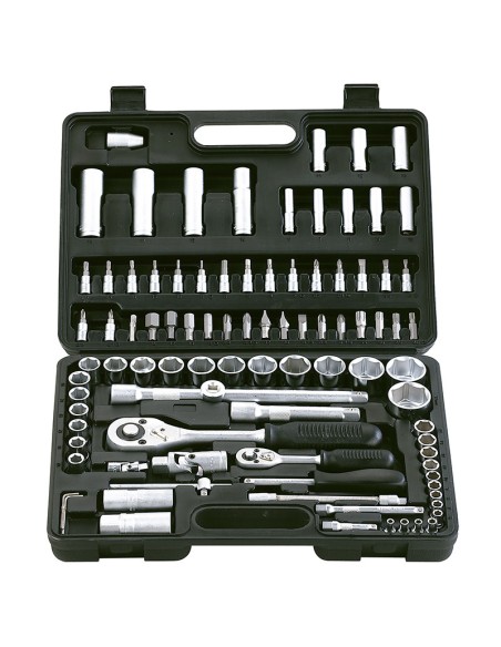 1 - Coffret 94 pcs cle a cliquet douille métrique 1/4" et 1/2" fervi 0618