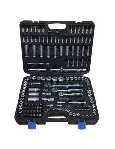 1 - Coffret 179 pcs cle a cliquet douille metrique 1/4" 3/8" 1/2" fervi s179