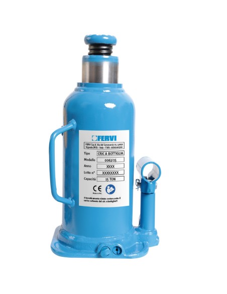 1 - Cric hydraulique de levage bouteille 15 tonnes fervi 0062/15