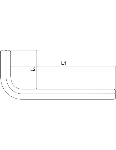 2 - Cle male hexagonale en L 12 mm Fervi 0090/12