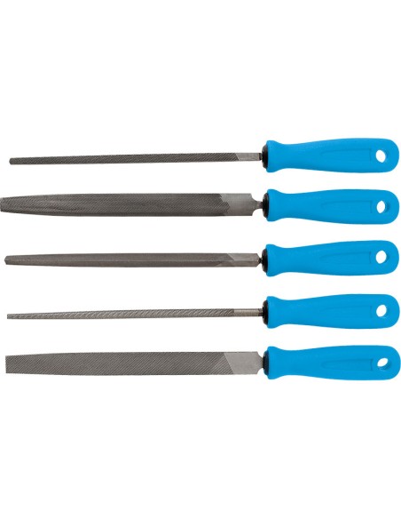 2 - Lot de 5 limes en fer avec manche Fervi 0160