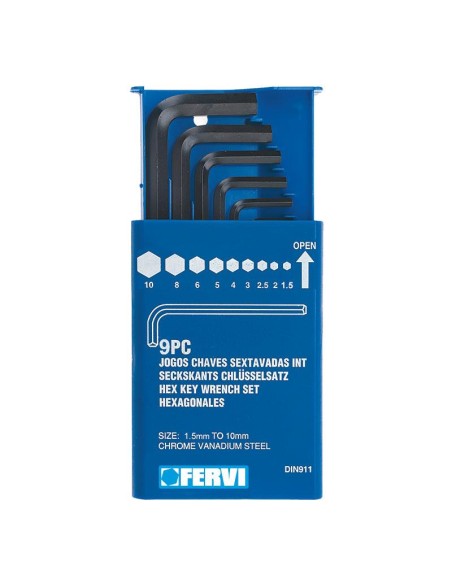 1 - Jeu de 9 cles hexagonales en forme de l fervi 0269