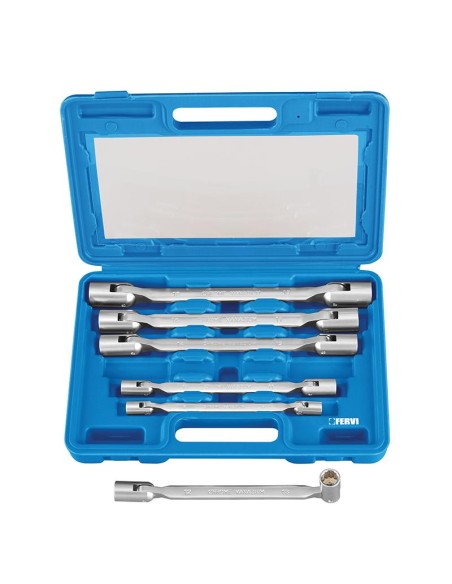 1 - Jeu de cles a douille double 8x9 - 18x19 Fervi 0340s